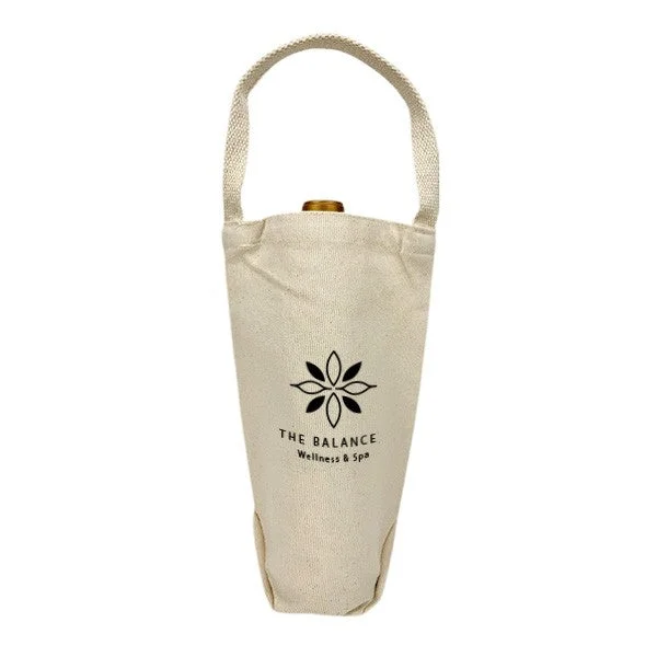 12 Oz. Canvas One Bottle Wine Tote Bag (Q471211)