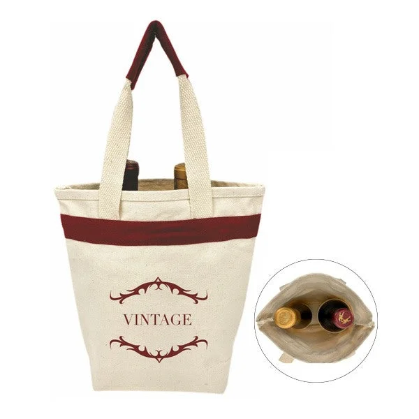 16 Oz. Maroon Canvas Gift Bag / Wine Tote Bag (Q871211)