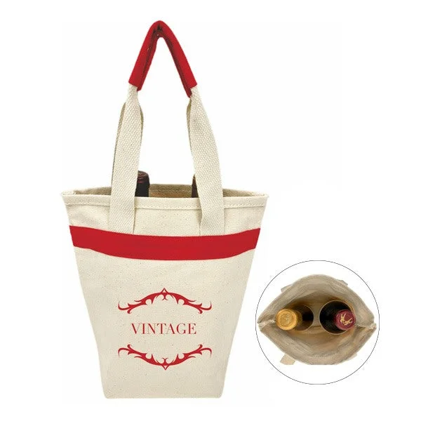 16 Oz. Red Canvas Gift Bag / Wine Tote Bag (Q281211)