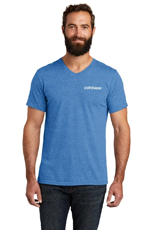 Allmade Unisex Tri-Blend V-Neck Tee, Azure Blue [Coinbase]