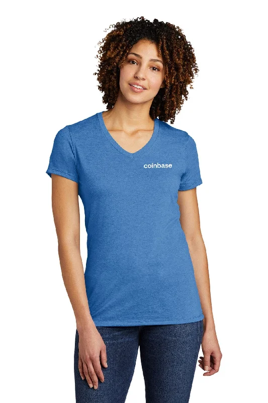 Allmade Women's Tri-Blend V-Neck Tee, Azure Blue [Coinbase]