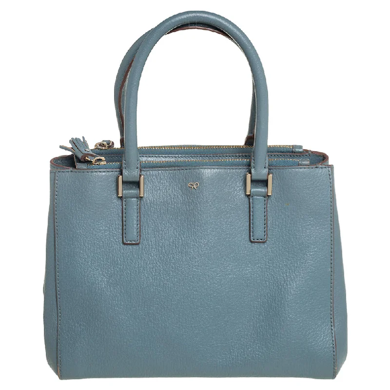 Anya Hindmarch Stone Leather Double Zip Tote