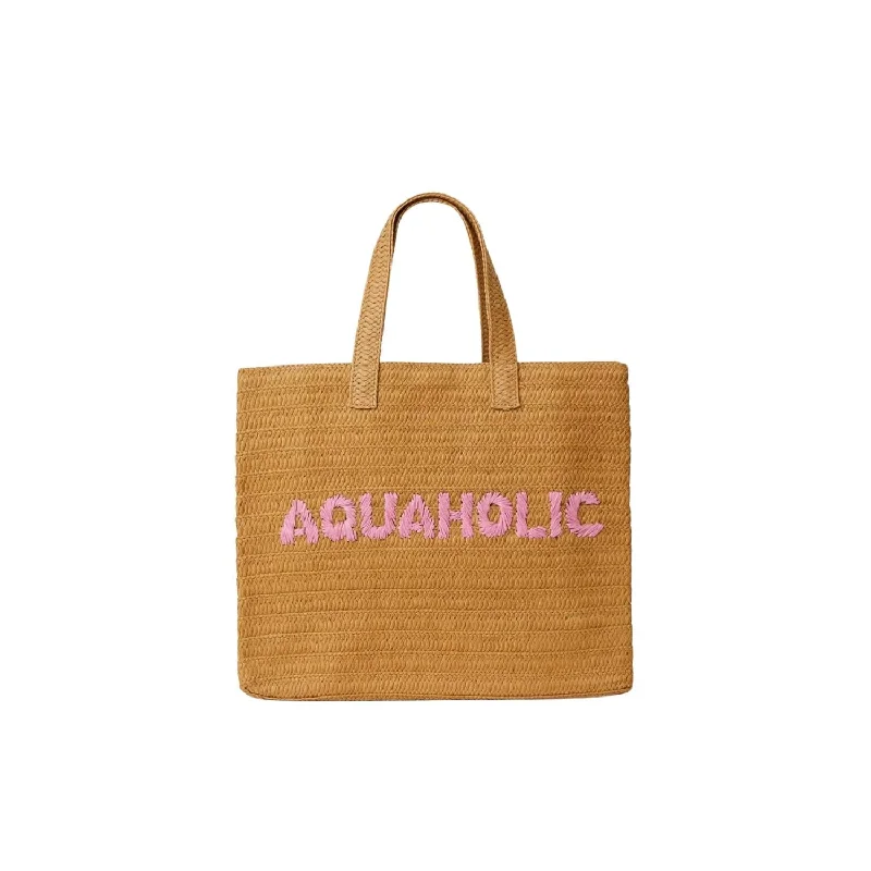 Aquaholic Beach Tote Bag In Sand/pink