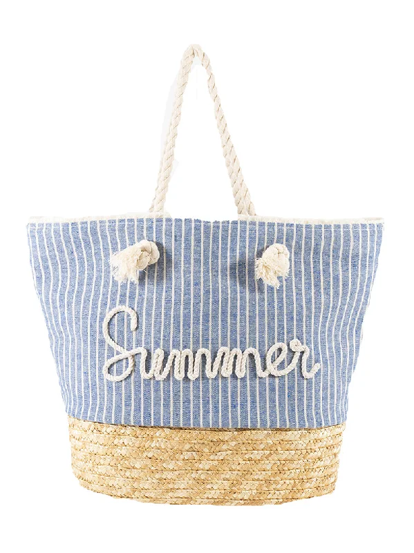 LARGE STRIPE BEACH TOTE BAG | SUMMER