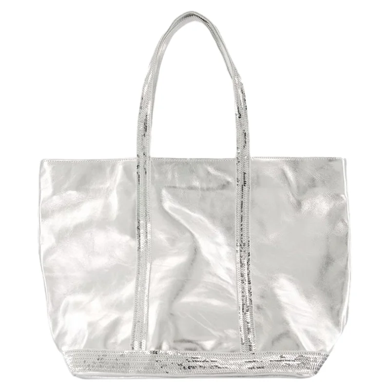 Cabas L Shopper Bag - Vanessa Bruno - Leather - Silver