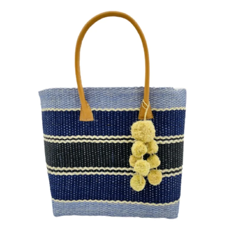 Cabrillo Sisal Basket Bag In Blue