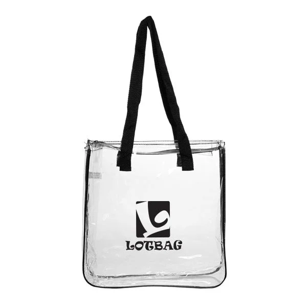 Clear Vinyl Zippered Tote Bag (Q909111)