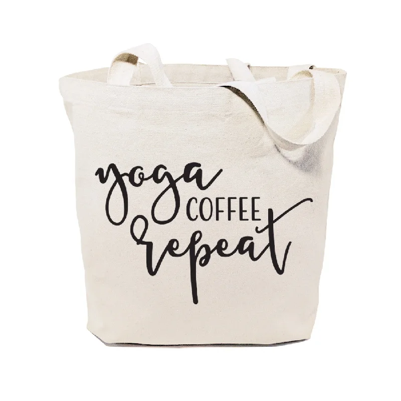 Yoga, Coffee and Repeat Gym Cotton Canvas Tote Bag