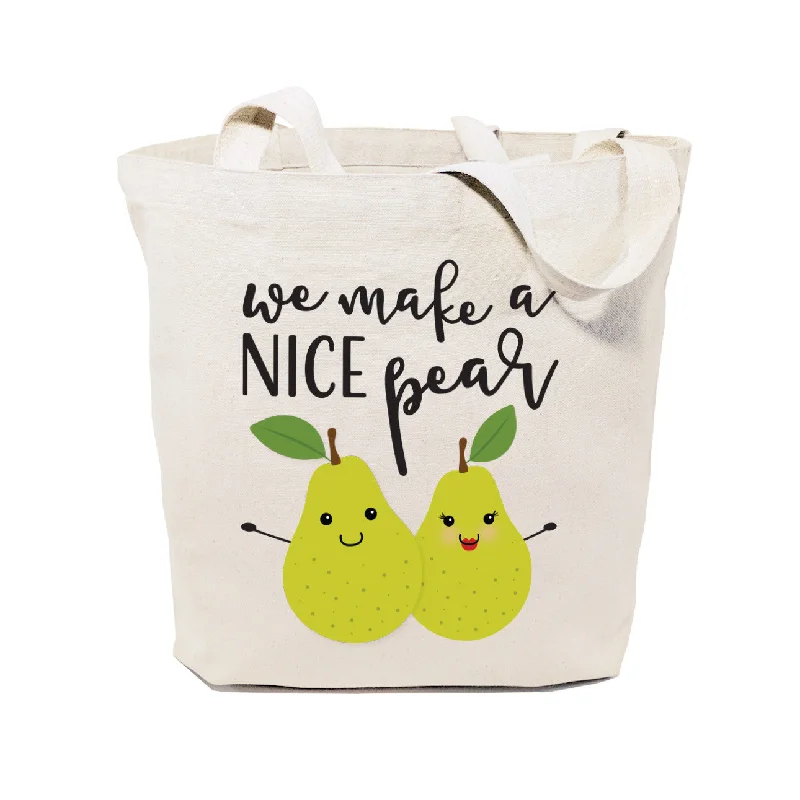 We Make A Nice Pear Cotton Canvas Tote Bag