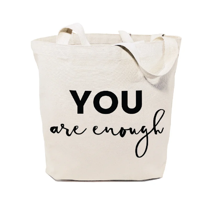 You Are Enough Cotton Canvas Tote Bag