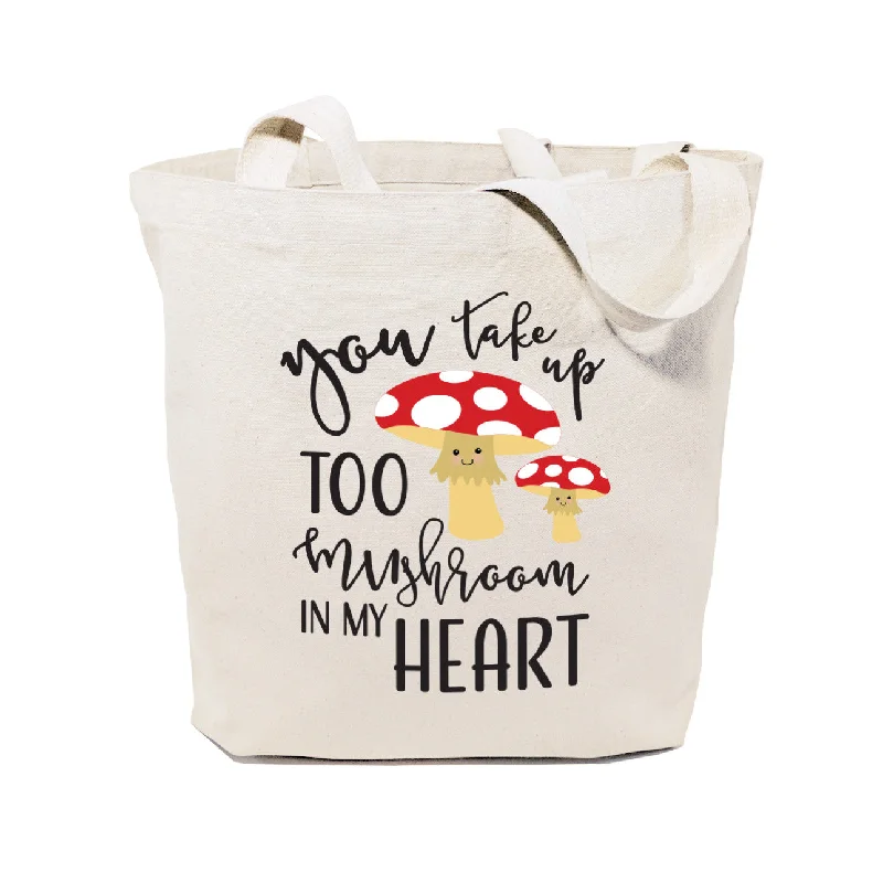 You Take Too Mushroom In My Heart Cotton Canvas Tote Bag