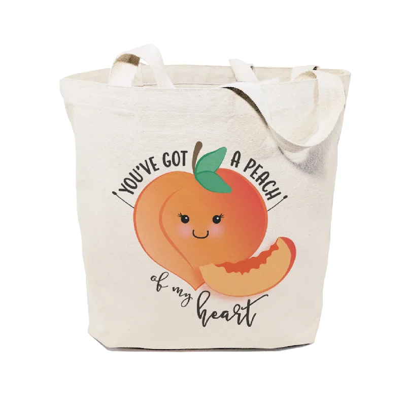 You've Got a Peach of My Heart Cotton Canvas Tote Bag