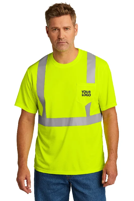 CornerStone ANSI 107 Class 2 Mesh Custom Tee's, Safety Yellow