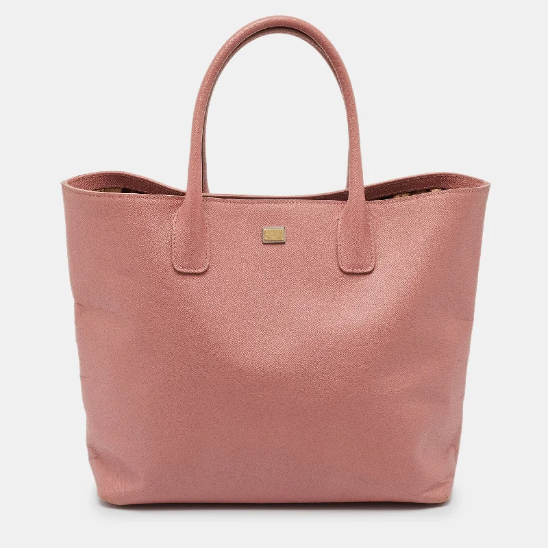 Dolce & Gabbana Old Rose Leather Miss Alma Tote