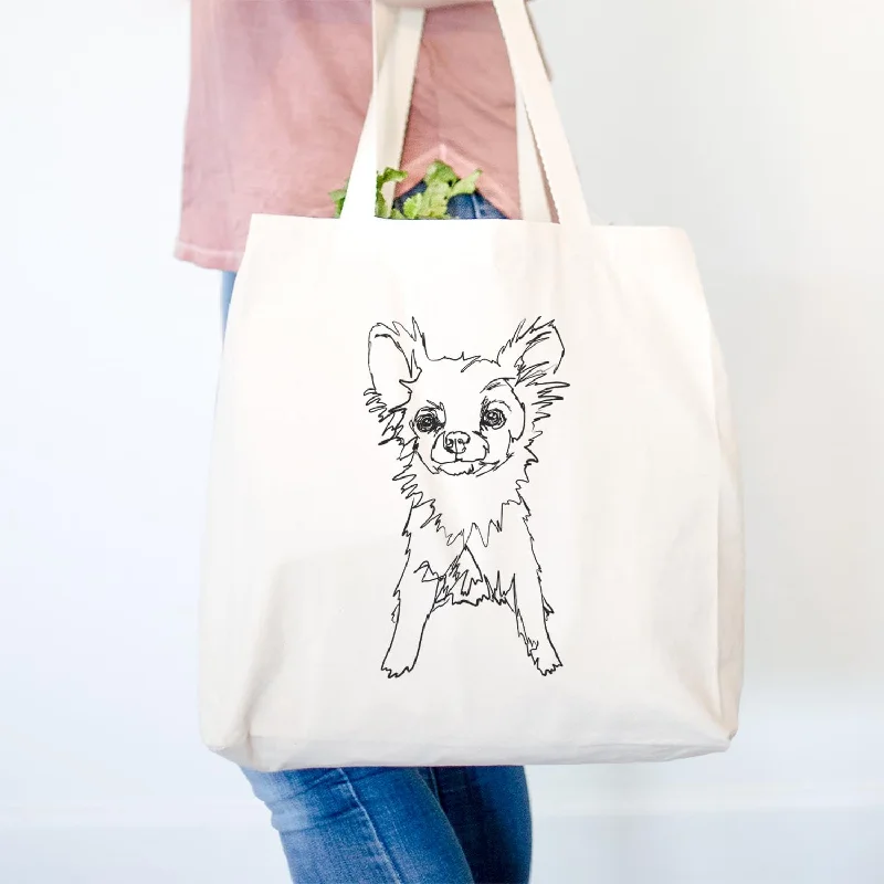 Doodled Longhair Chihuahua - Tote Bag