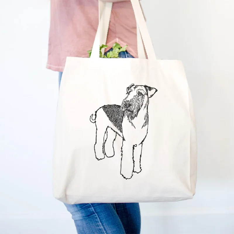 Doodled Nash the Airedale Terrier - Tote Bag