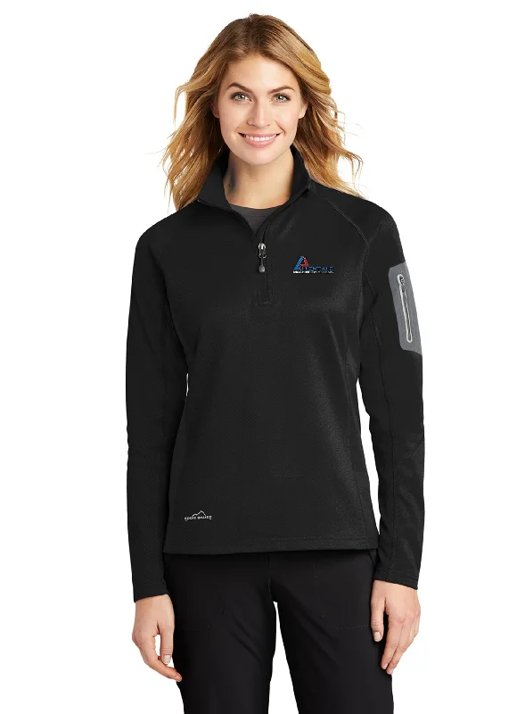 Eddie Bauer Ladies Half-Zip Performance Fleece, Black [Allendale Machinery Systems]