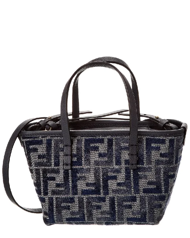 FENDI Roll Mini FF Canvas & Leather Tote