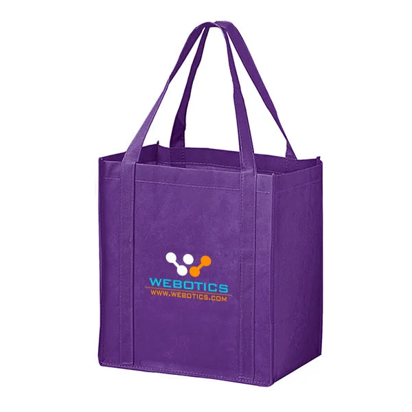 Full Color Recession Buster Non-Woven Grocery Tote Bags 12 X 13 (Q784811)