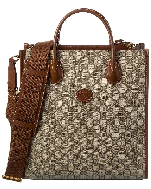 Gucci Interlocking G Small GG Supreme Canvas & Leather Tote