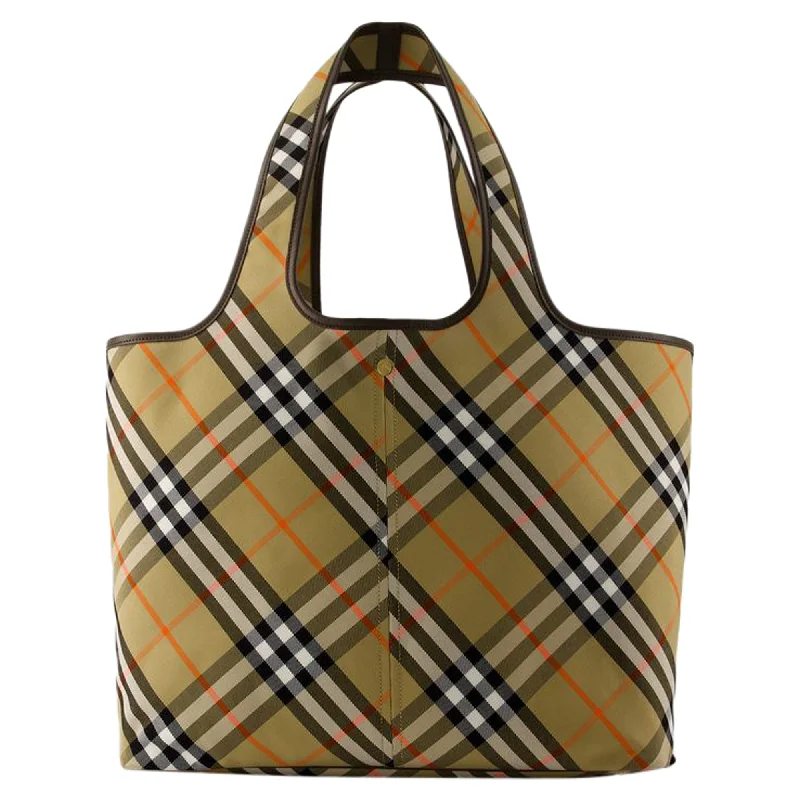 London Shopper Bag - Burberry - Cotton - Beige