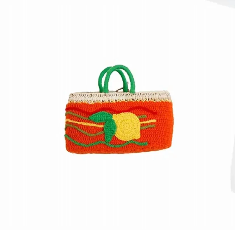 Medium Undercover Ibiza Woven Straw Tote Bag In Orange Multi