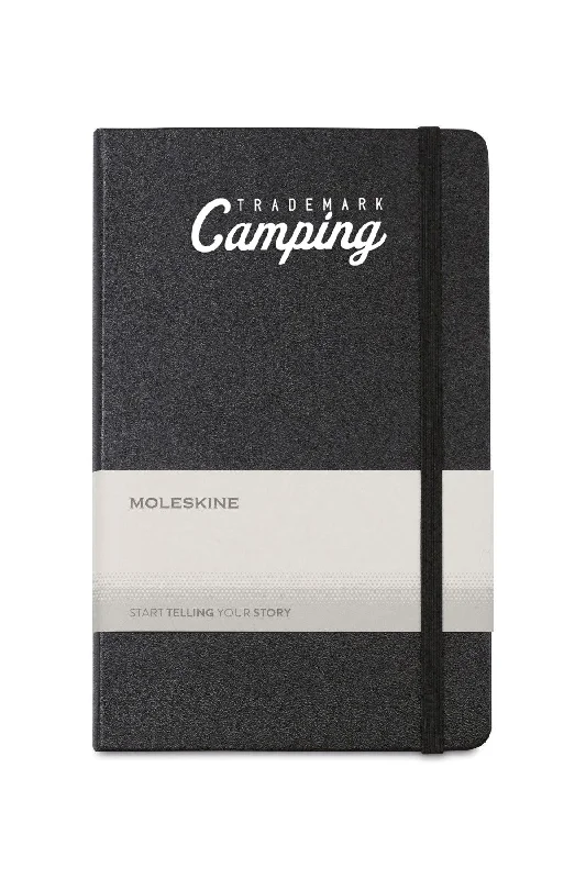 Moleskine Hard Cover Large Double Layout Notebook, Black [Trademark Camping]