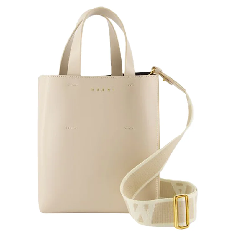 Museo Mini Shopping Bag - Marni - Leather - Beige