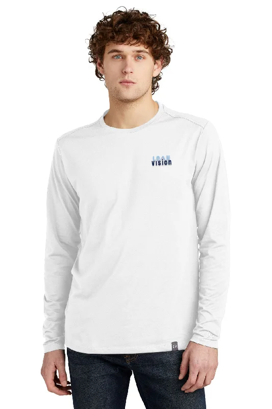 New Era Heritage Blend Long Sleeve Crew Tee, White [Loan Vision]