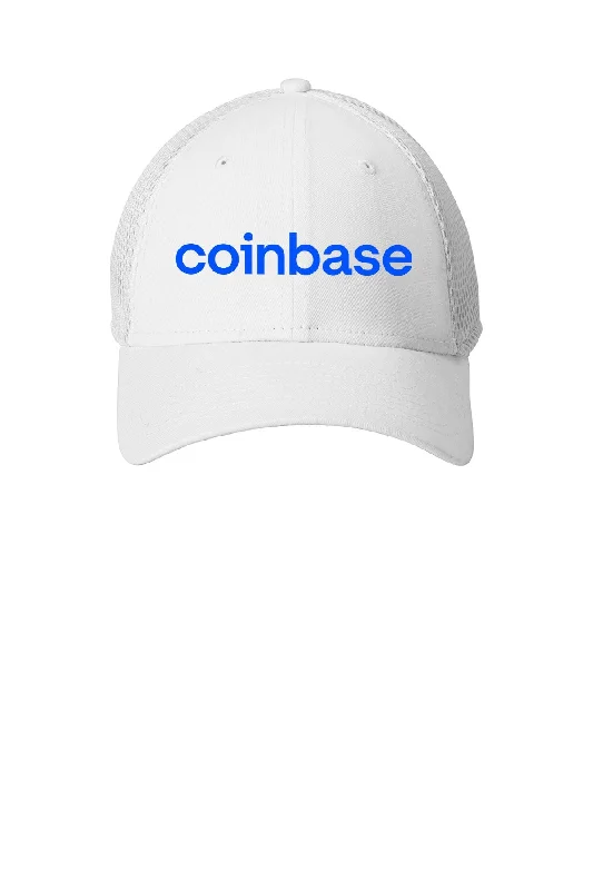 New Era Stretch Mesh Cap, White [Coinbase]