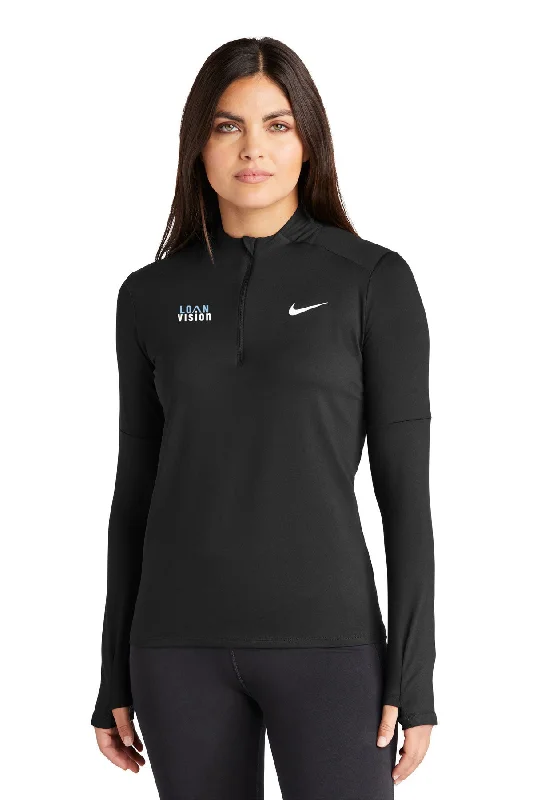 Nike Ladies Dri-FIT Element Quarter Zip, Top Black [Loan Vision]