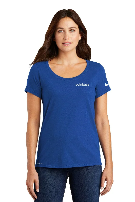 Nike Ladies DriFIT Scoop Neck Tee, Rush Blue [Coinbase]