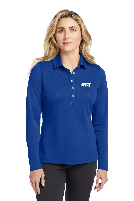 Nike Ladies Long Sleeve Dri-FIT Stretch Polo, Blue Sapphire [AST]