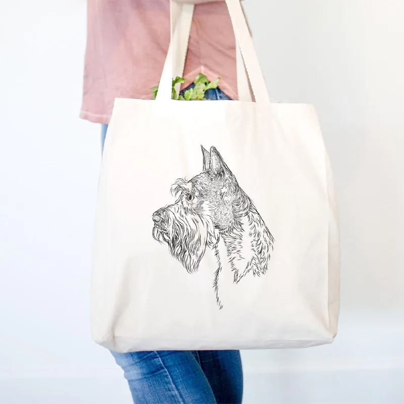 Profile Mini Schnauzer Cropped Ears - Tote Bag