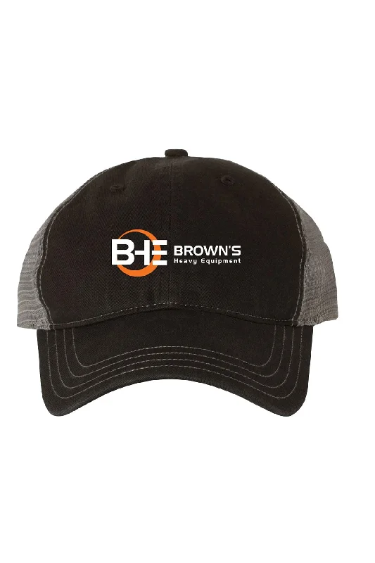 Richardson Garment-Washed Trucker Cap, Black Charcoal [Brown's Heavy Equipment, Inc.]