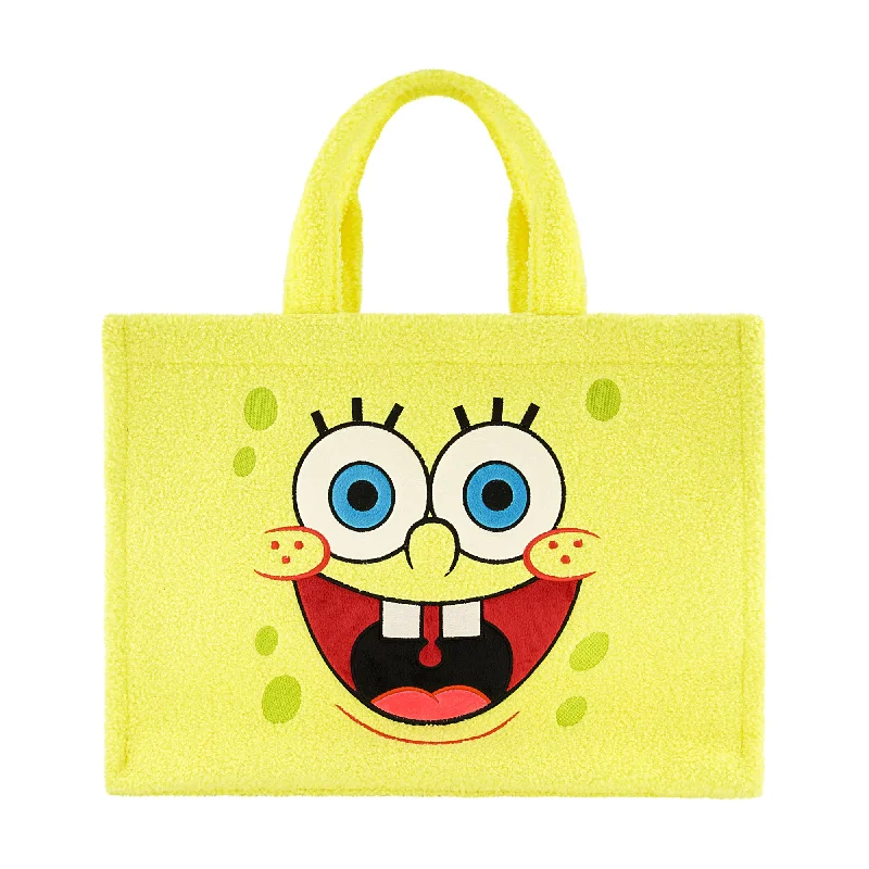 SpongeBob Yellow Travel Sherpa Tote with Trolley Strap