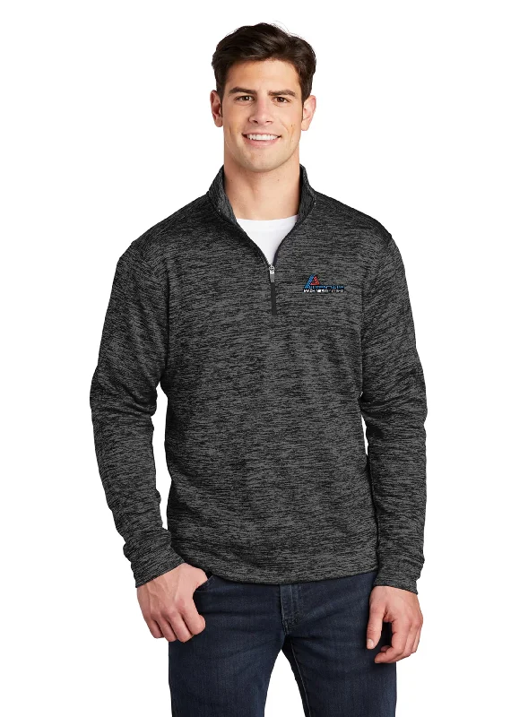 Sport-Tek PosiCharge Electric Heather Fleece 1/4-Zip Pullover, Grey- Black Electric [Allendale Machinery Systems]