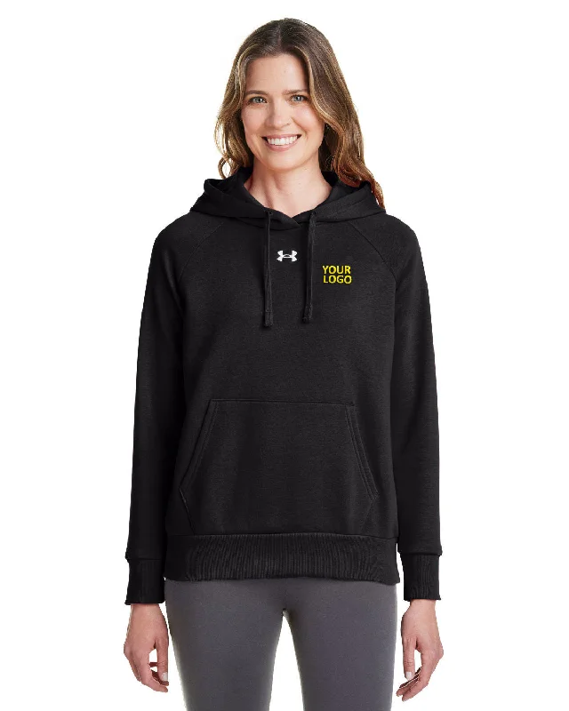 Under Armour Ladies Rival Fleece Hooded Custom Sweatshirts, Black