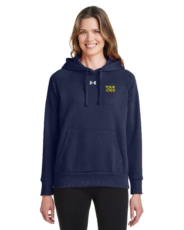 Under Armour Ladies Rival Fleece Hooded Custom Sweatshirts, Medium Navy