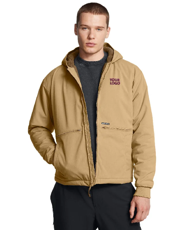 Under Armour Mens Icon Fleece Custom Jackets, Camel