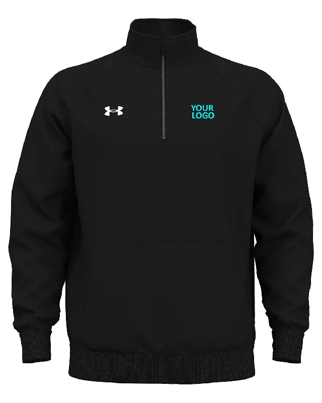 Under Armour Mens Rival Fleece Custom Quarter-Zips, Black