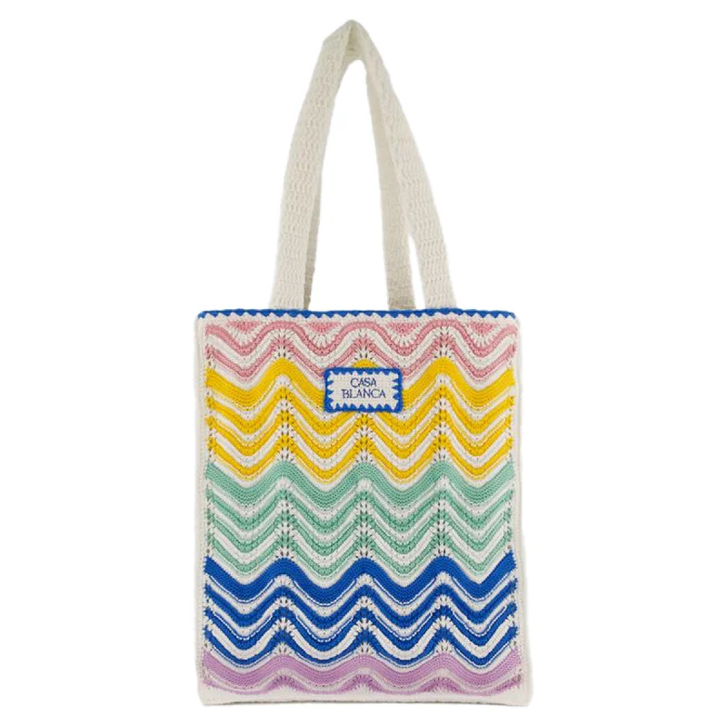 Wave Crochet Shopper Bag - Casablanca - Cotton - Multicolor