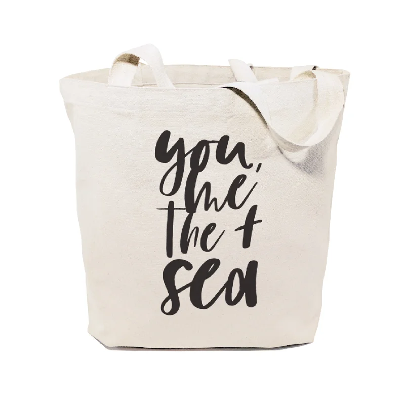 You, Me and the Sea Cotton Canvas Tote Bag