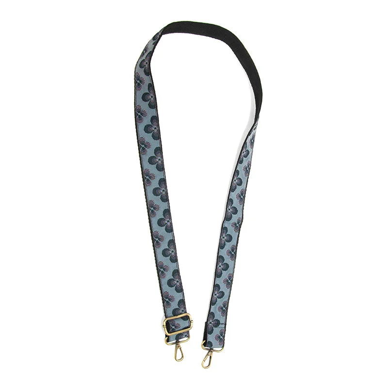 1.5" Daisy Woven Guitar Strap in Blue