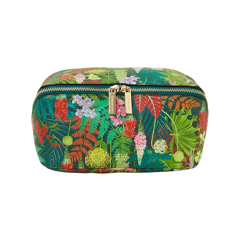 Accessorize London Women's Green Jungle Print Washbag