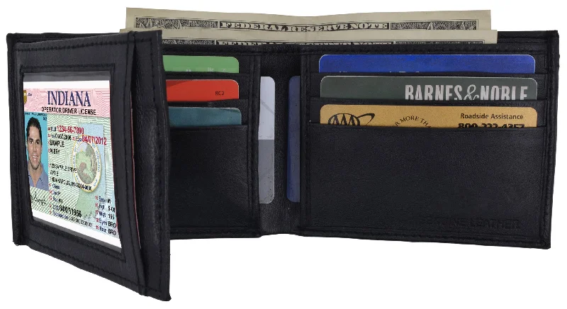 AFONiE Men Trifold Leather Wallet