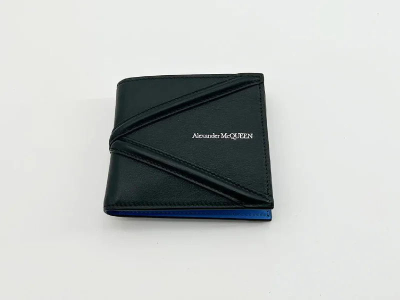 Alexander McQueen Black Leather 'The Harness' Bifold Wallet