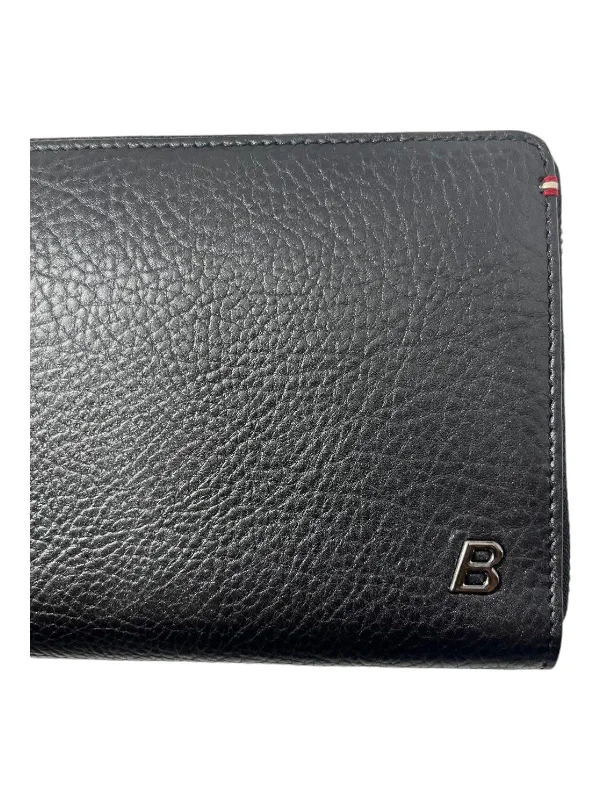 Bally Balen 6218473 Travel Wallet Black Calf Grained Leather