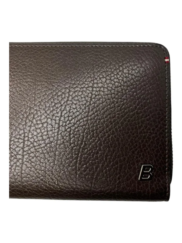 Bally Balen 6218474 Travel Wallet Brown Calf Grained Leather