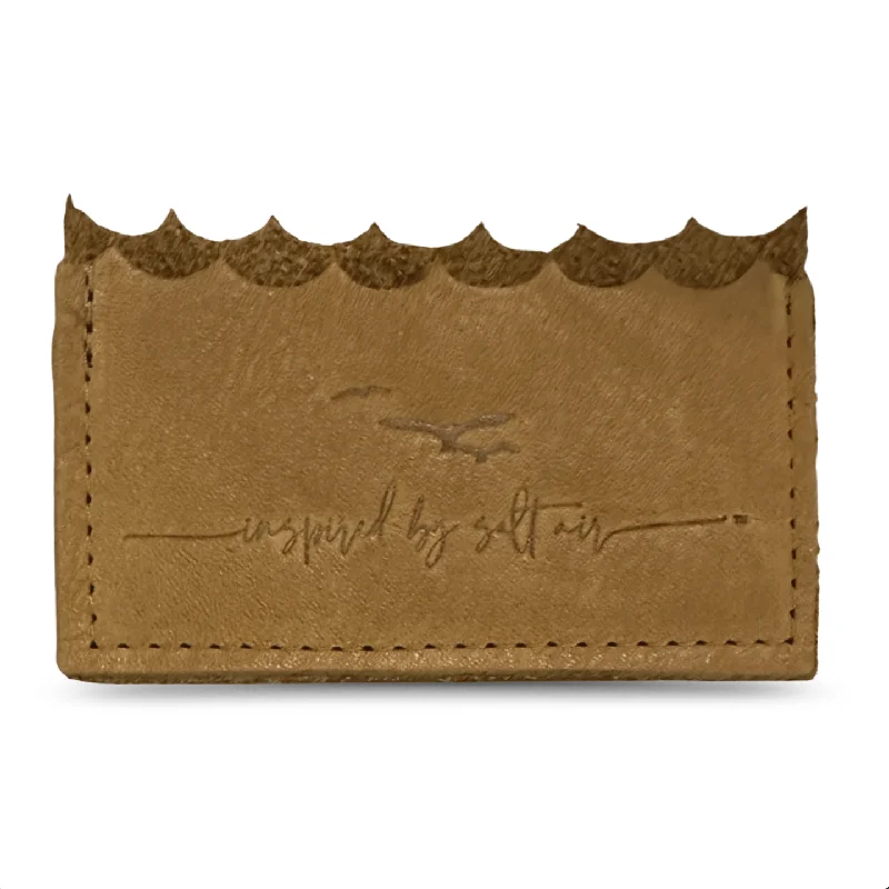 Mini Wallet "Inspired by Salt Air" in Beach Nut Leather